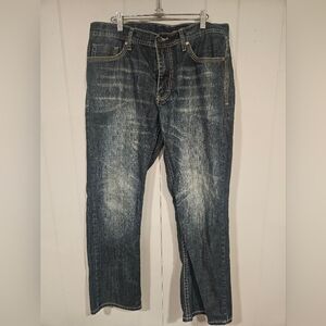 T.K. Axel Treadwell Men's Jeans 34x32 Relaxed Fit Straight Leg Dark Wash Denim